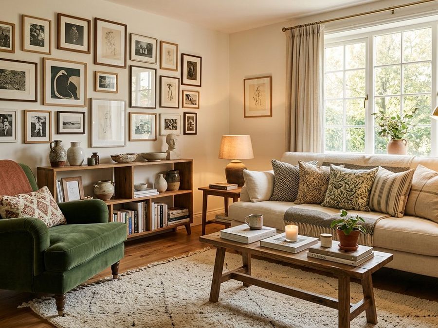 Elegantly styled living room with curated decor by Zone Nest Decor